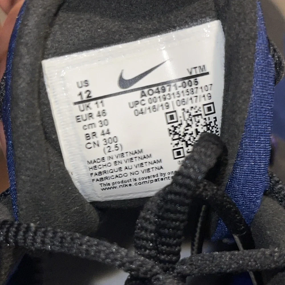 Size 12- Nike Air Max 270 React Black/Gold/Blue AO4197-005